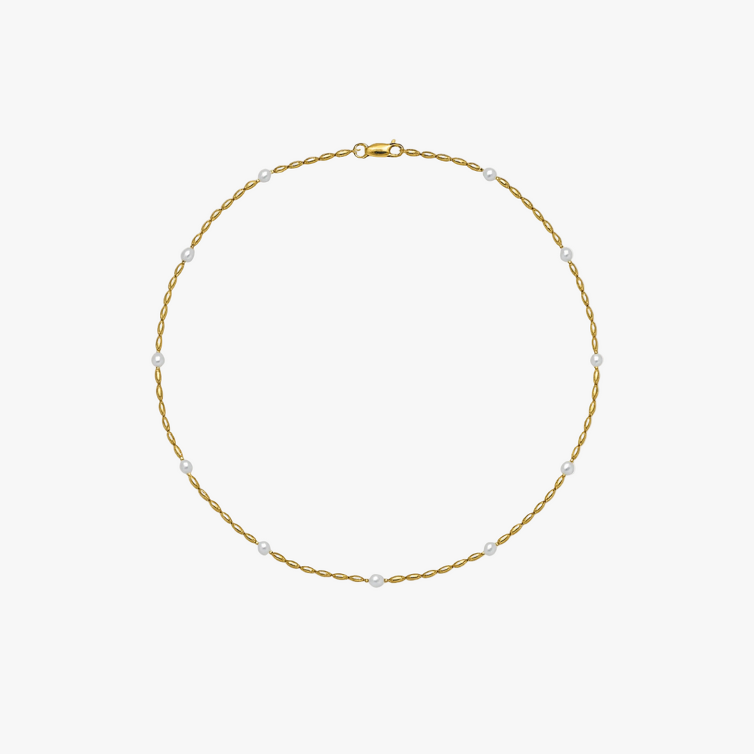 Gold Beaded Necklace Fiadh with Pearls