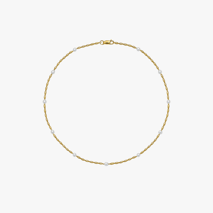 Gold Beaded Necklace Fiadh with Pearls
