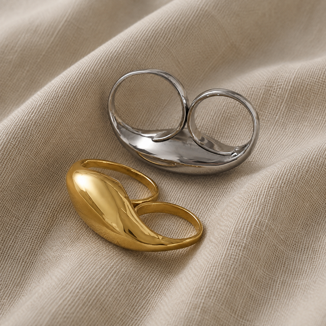 Gold-Plated Double Dome Ring Nuala
