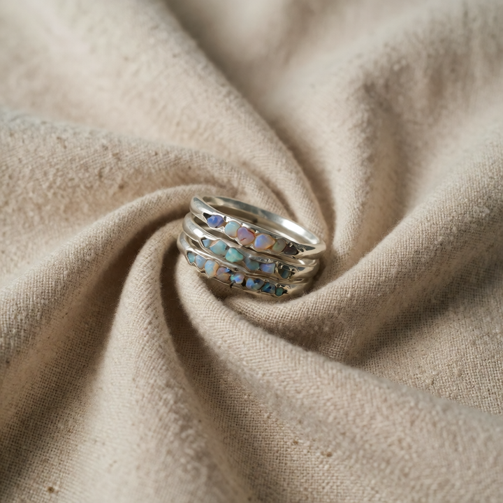 Silver Ring Aoife with Opal Stones