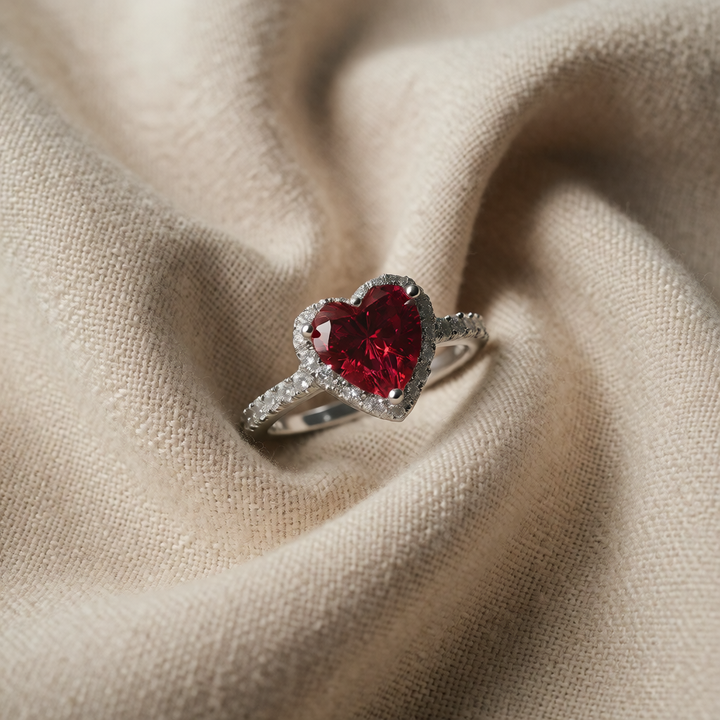 White Gold Ring Aoibhinn with Ruby