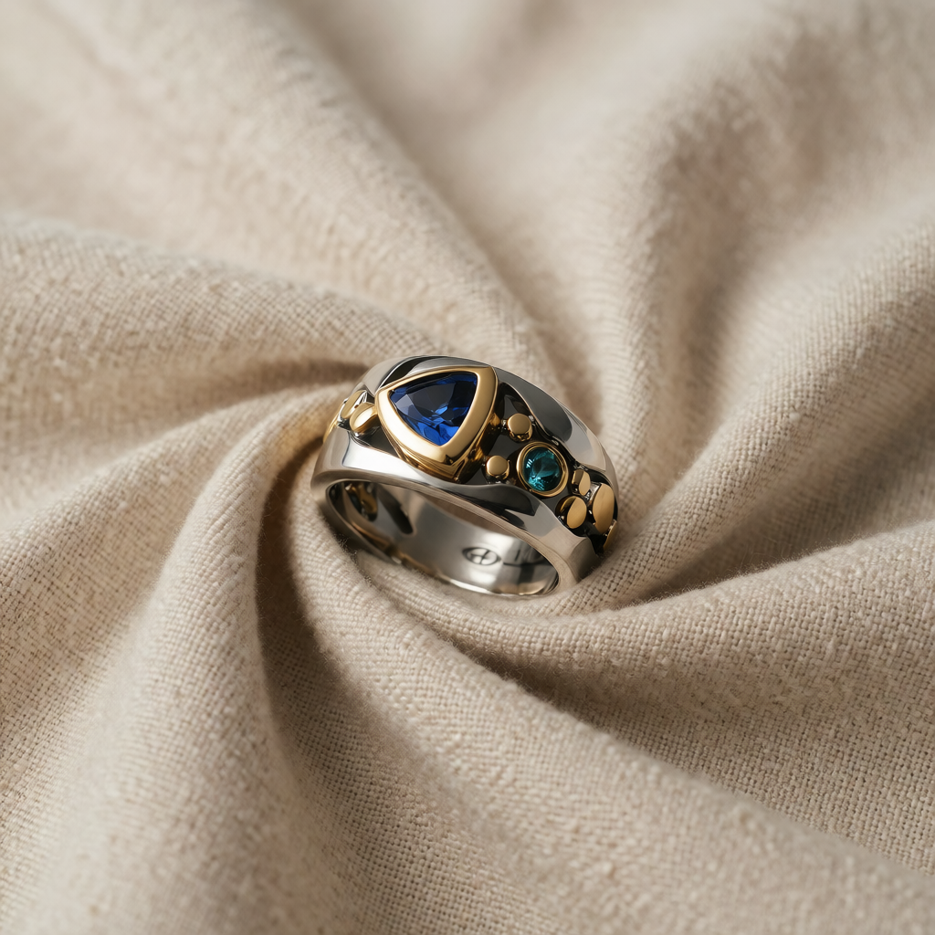 Gold & Silver Ring Aisling with Sapphire