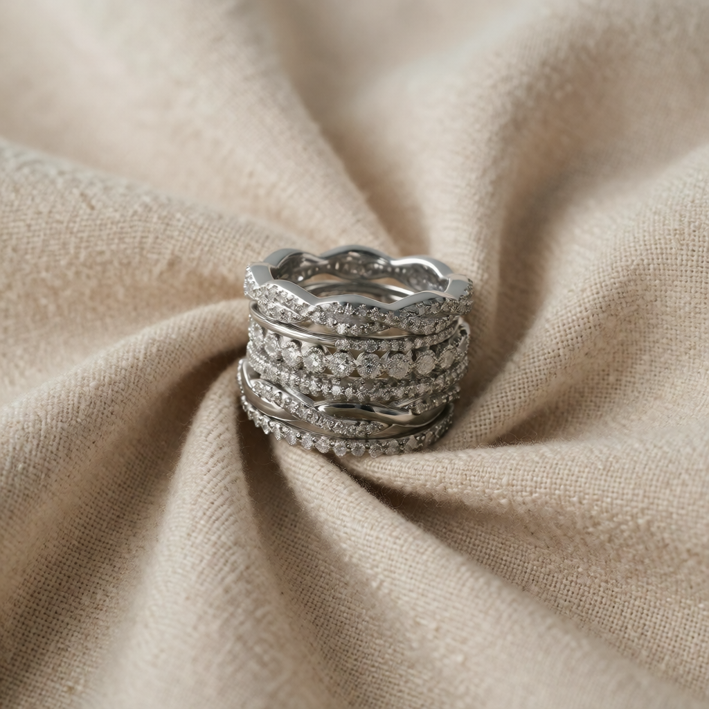 Silver Ring Set Fiadh with Zirconia