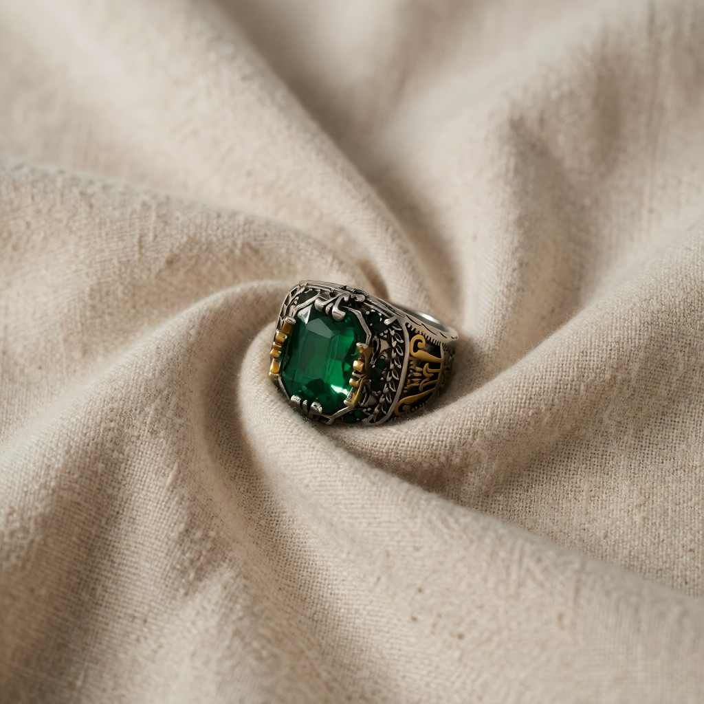 Gold Ring Aisling with Emerald
