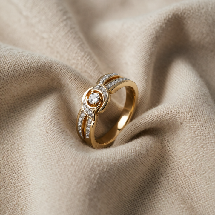 Gold Ring Ciara with Crystal