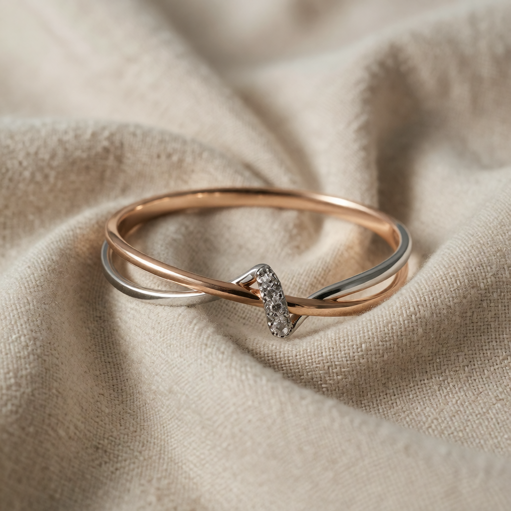 Rose Gold & Silver Ring Nuala with Zirconia