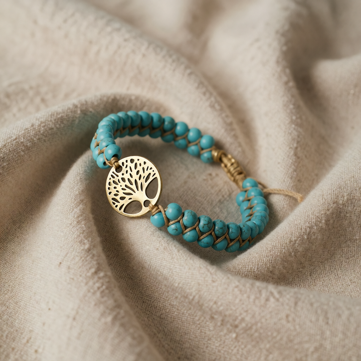 Turquoise Beaded Bracelet Fiadh with Tree of Life
