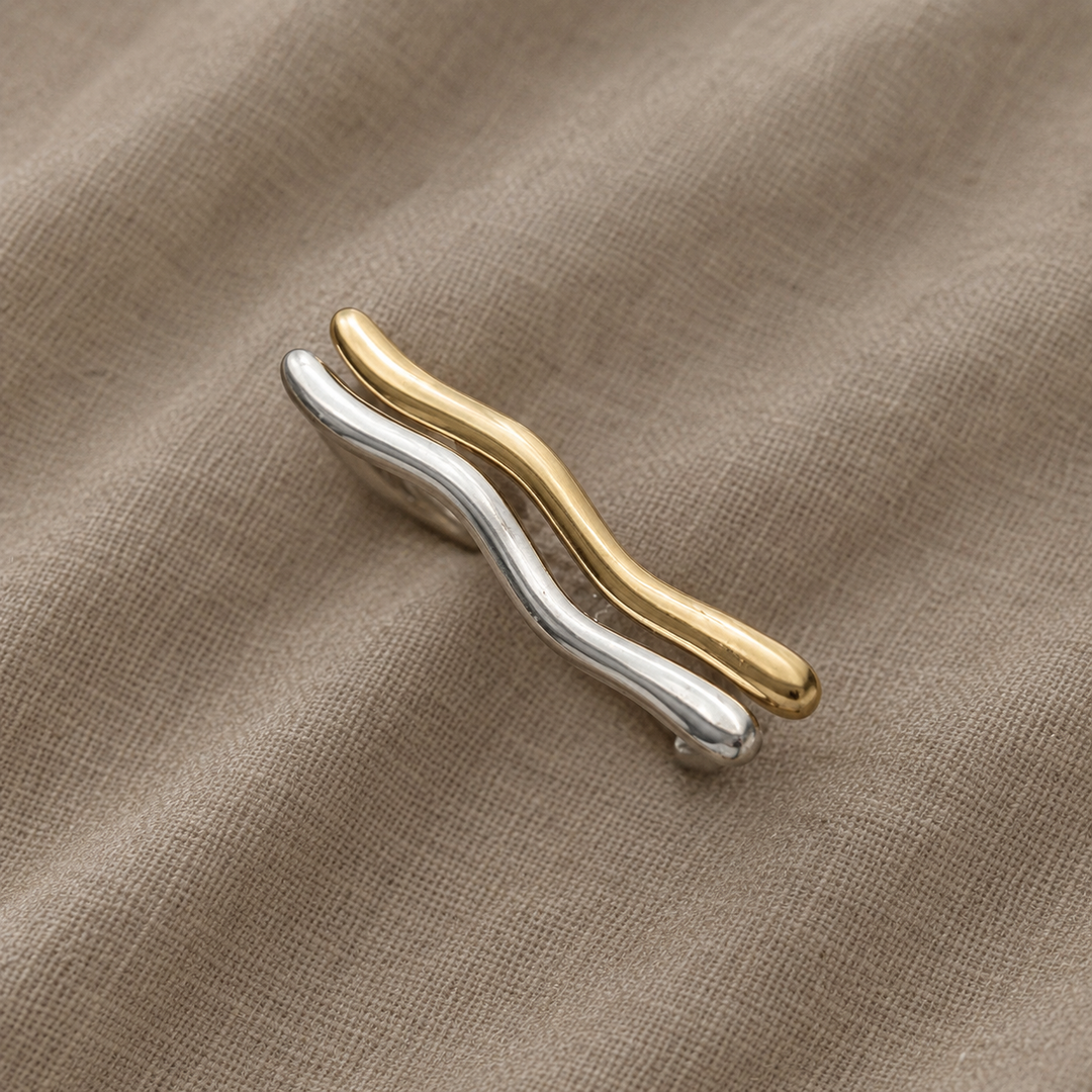 Gold & Silver Ring Cara with Branch Motif