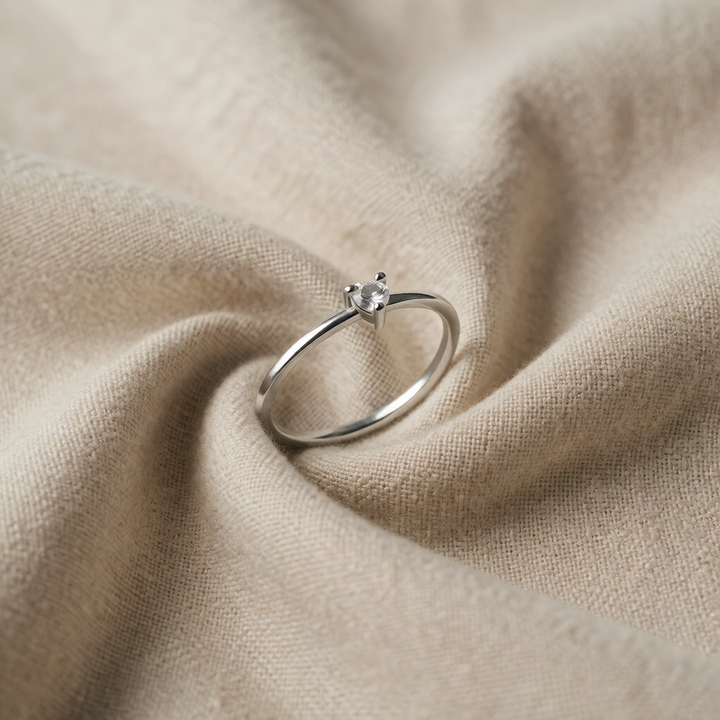 Silver Ring Siobhán with Crystal