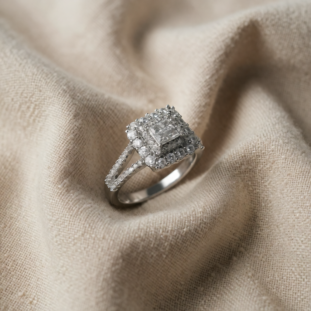 Silver Ring Róisín with Square Zirconia