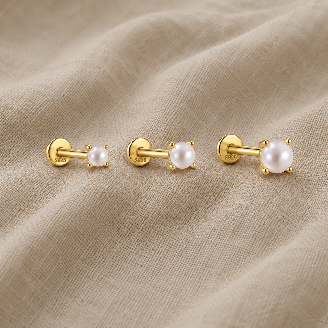 Gold Earrings Maeve with Pearls