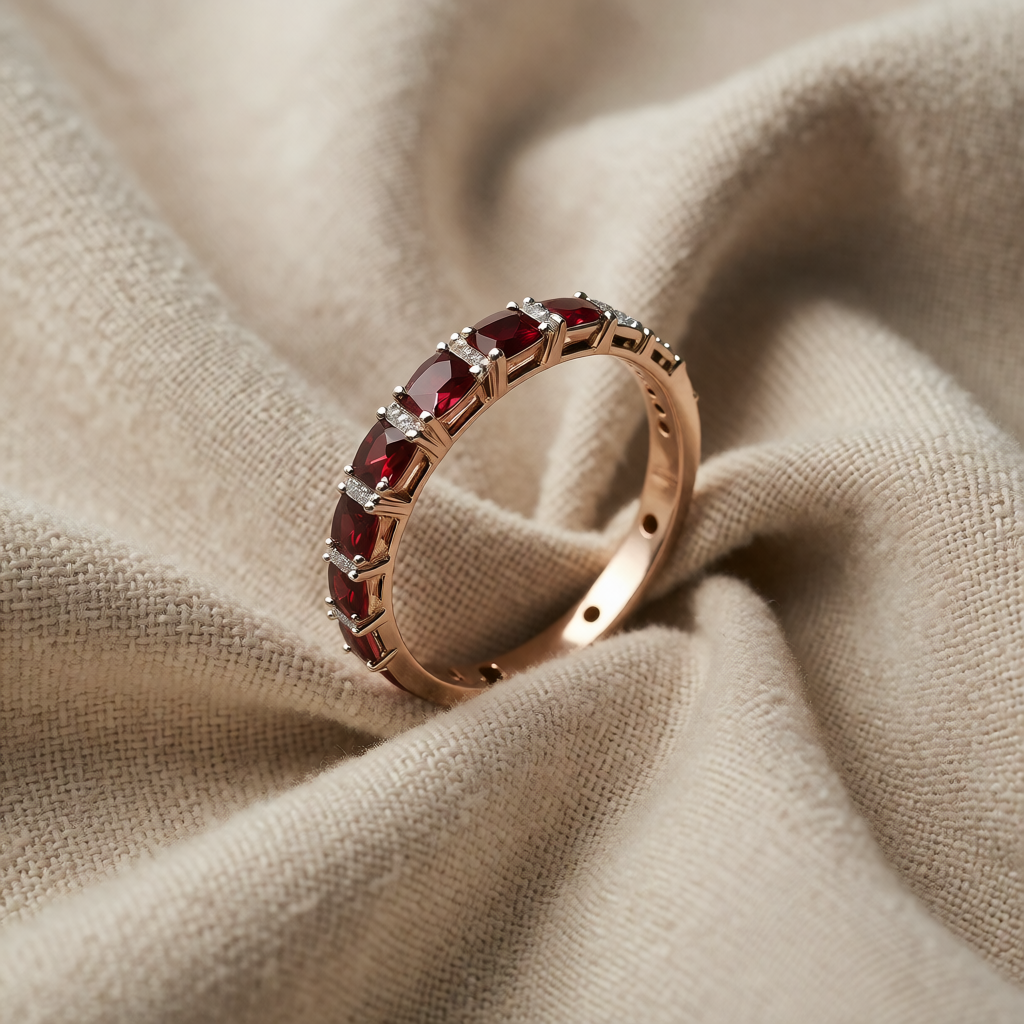 Rose Gold Ring Gráinne with Rubies