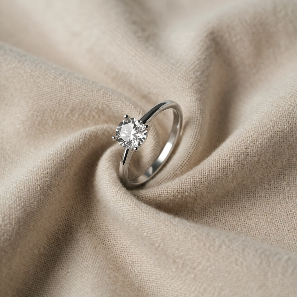 Silver Ring Órla with Solitaire Crystal