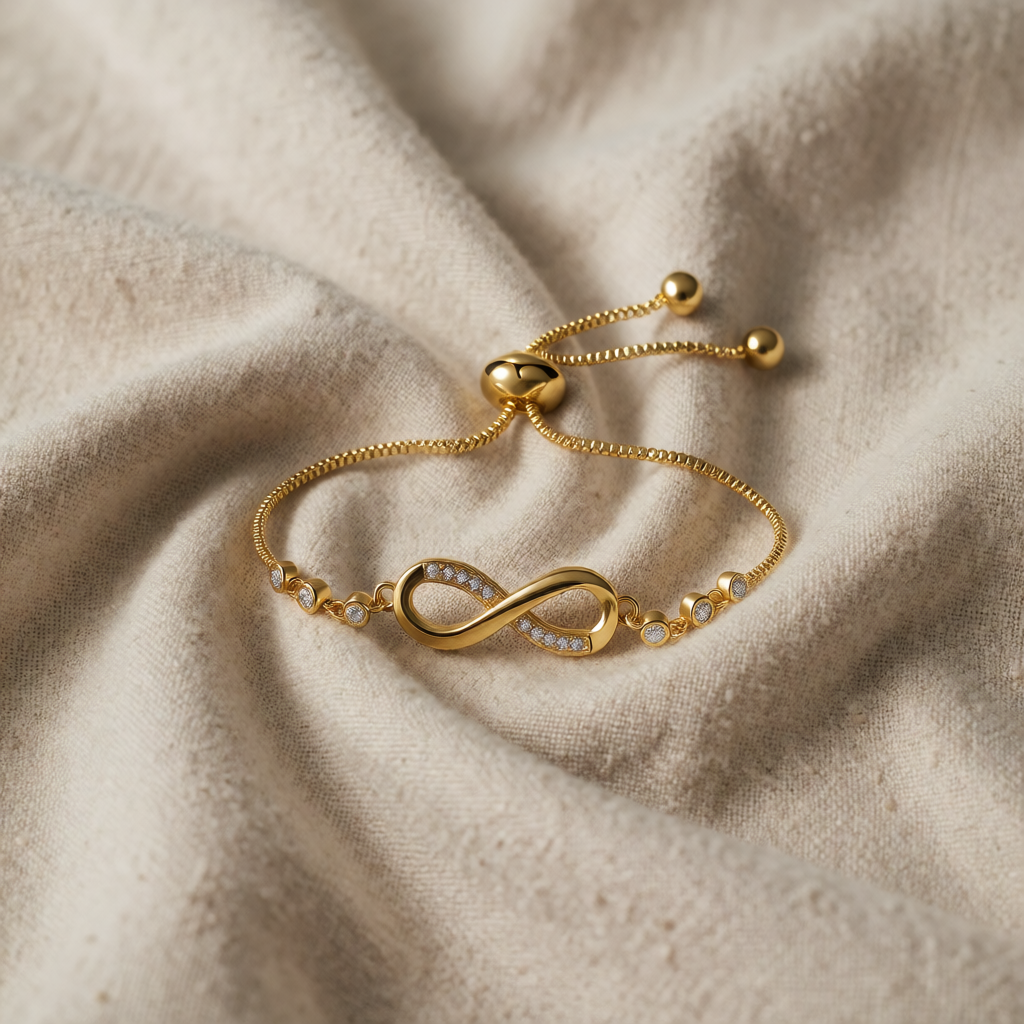 Gold Chain Bracelet Órlaith with Infinity Symbol