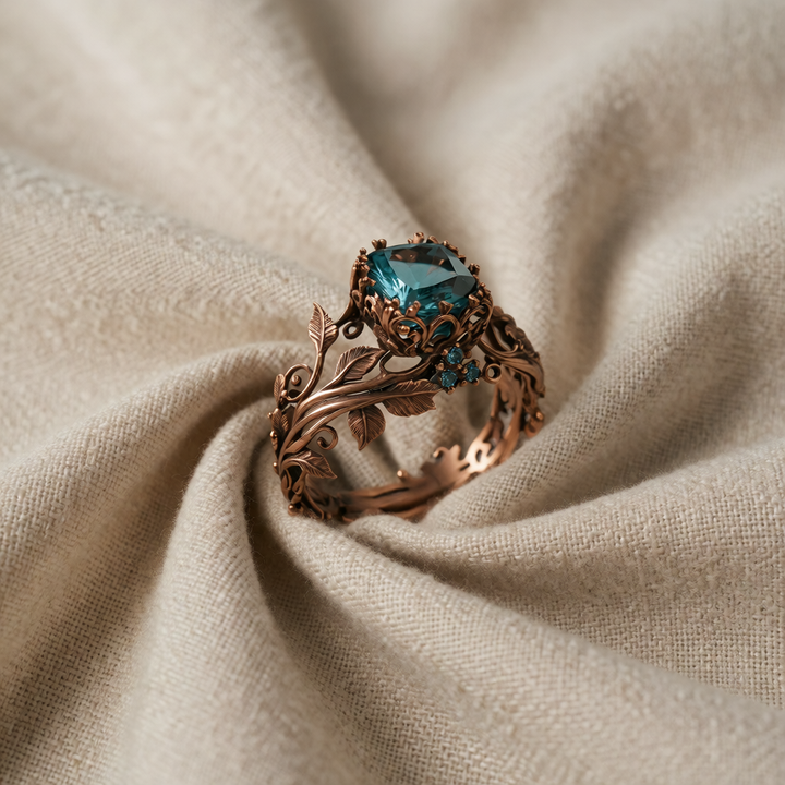 Rose Gold Ring Sorcha with Blue Sapphire