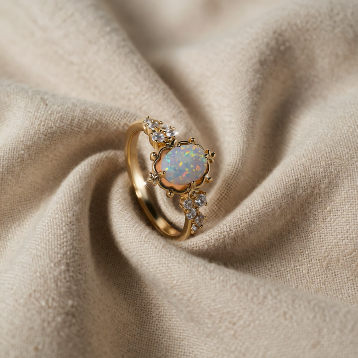 Gold Ring Siobhán with Opal