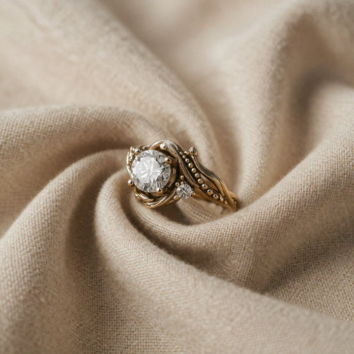 Gold Ring Béibhinn with Cubic Zirconia