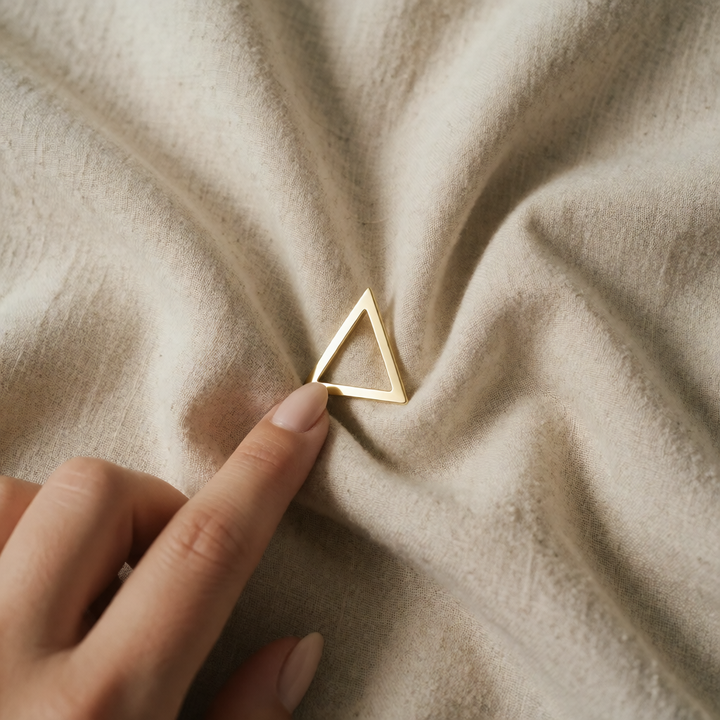 Gold Stud Earrings Caoimhe with Open Triangle