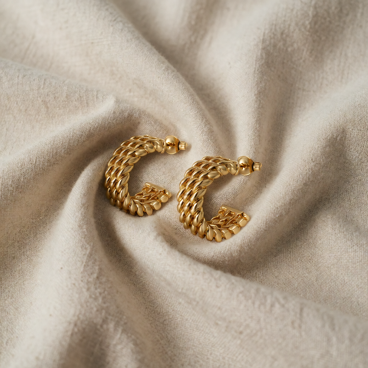 Gold Rope Hoop Earrings Sadhbh
