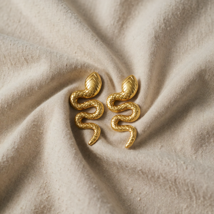 Gold Snake Earrings Saoirse