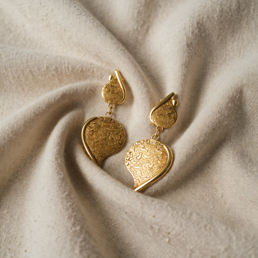 Gold Drop Earrings Caoimhe with Teardrops