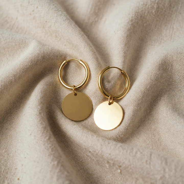 Gold Coin Drop Earrings Aoibhinn