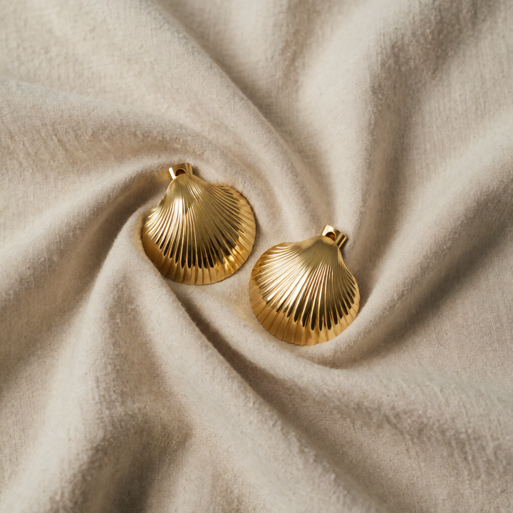 Gold Shell Drop Earrings Gráinne