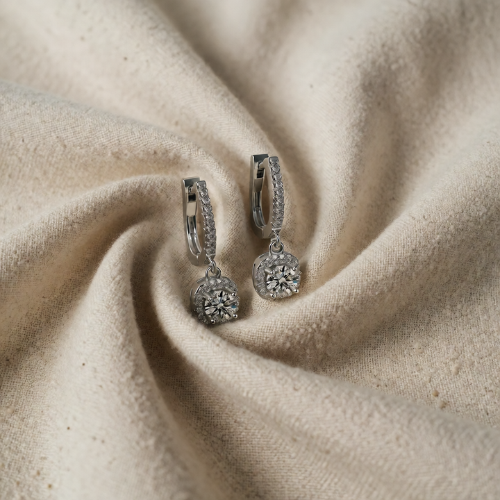 White Gold Drop Earrings Caoimhe with Zirconia