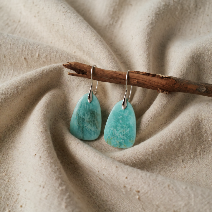 Silver Drop Earrings Aoibhinn with Turquoise