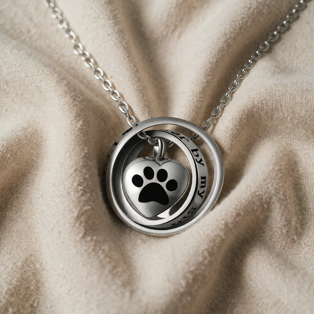 Silver Necklace Sorcha with Paw Print