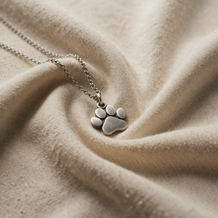 Stainless Steel Necklace Bláthnaid with Paw Print
