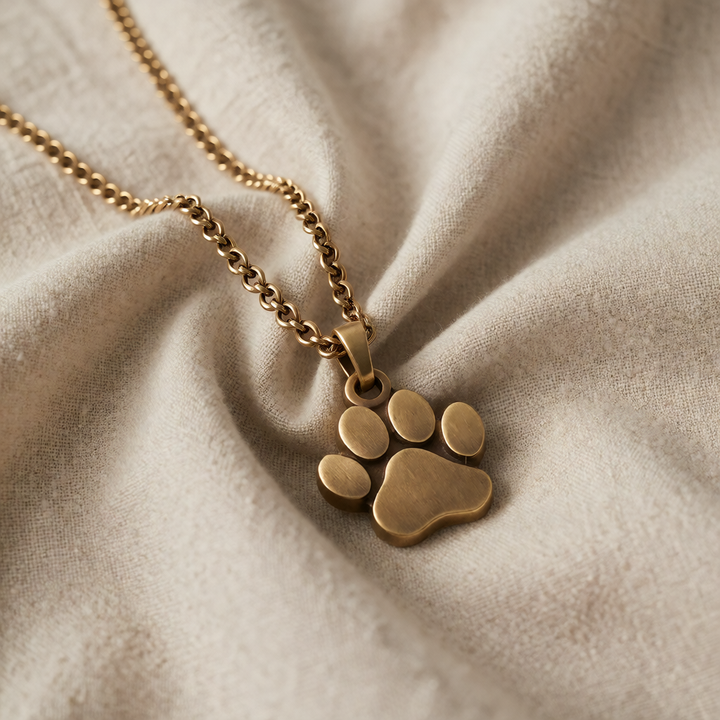Gold Necklace Méabh with Paw Print