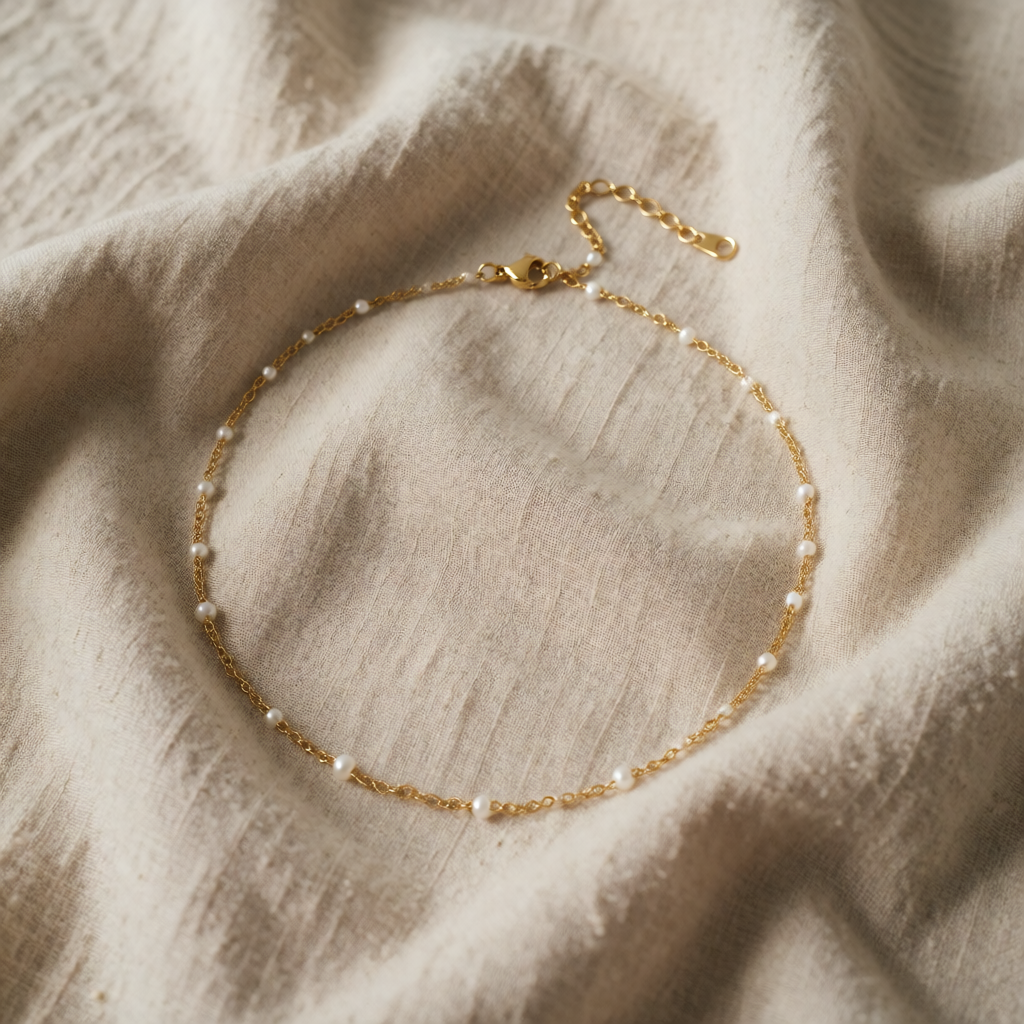 Gold Chain Necklace Laoise with Pearls