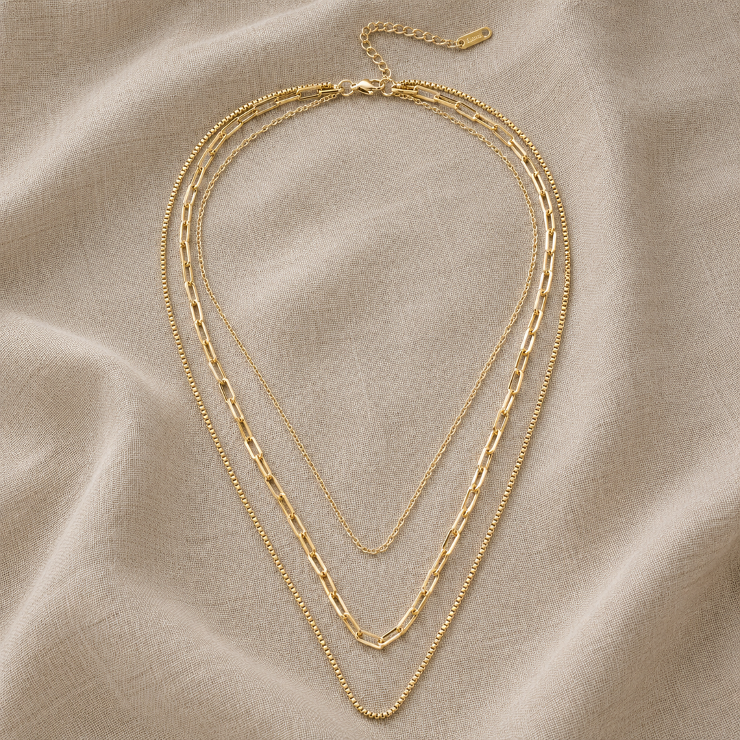 Gold Chain Necklace Sadhbh with Triple Layer