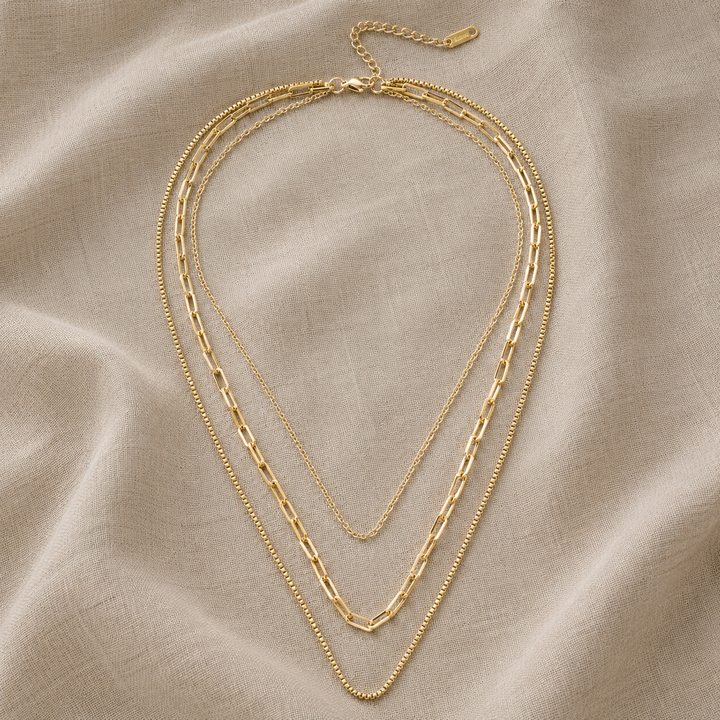 Gold Chain Necklace Sadhbh with Triple Layer