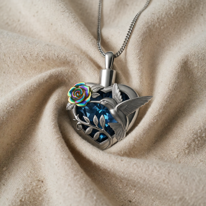 Hummingbird Heart Urn Necklace