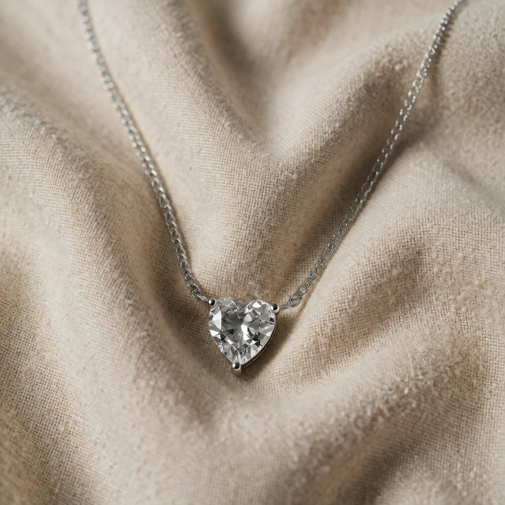 Silver Necklace Dáiríne with Zirconia Heart