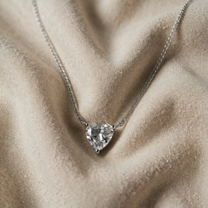 Silver Necklace Dáiríne with Zirconia Heart
