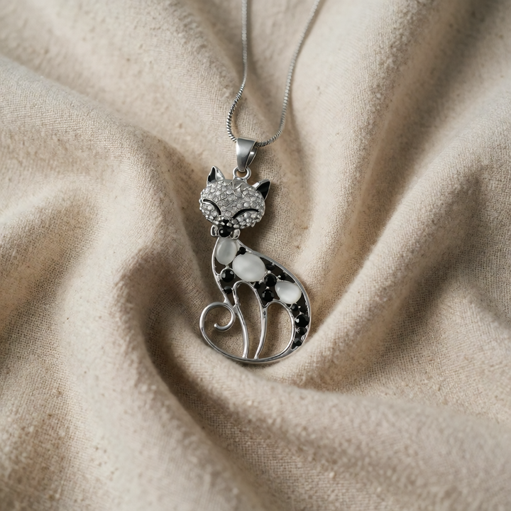 Silver Necklace Darina with Cat
