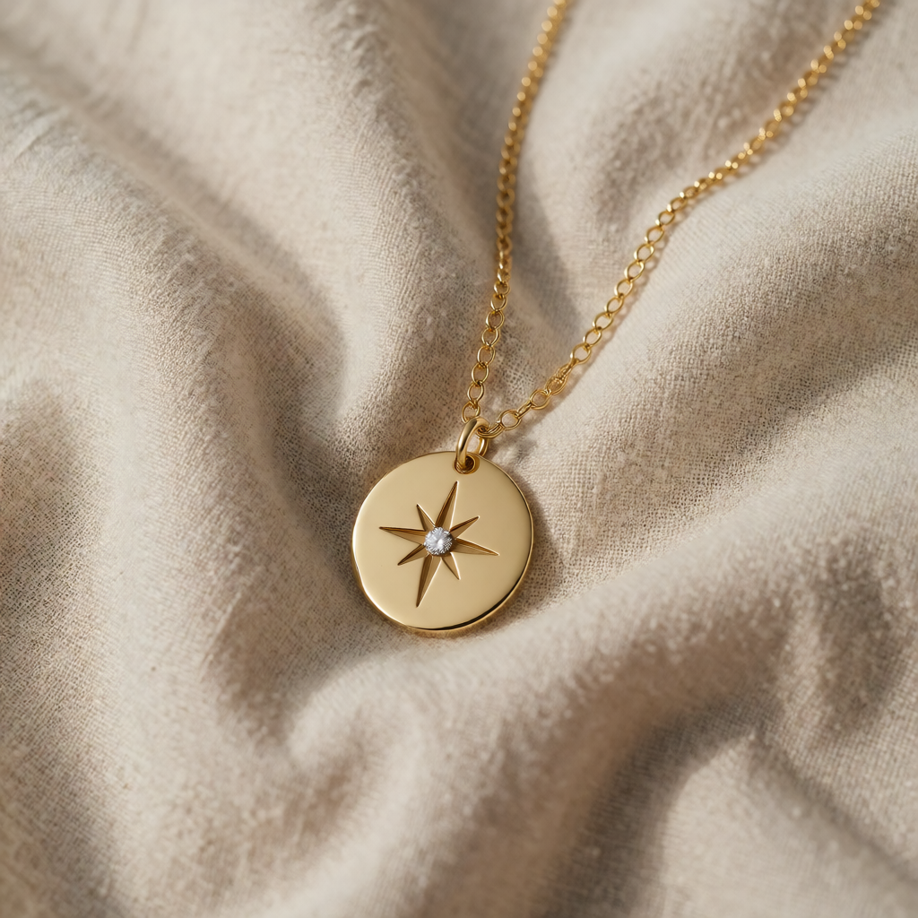 Gold Necklace Aoibhinn with Star Motif