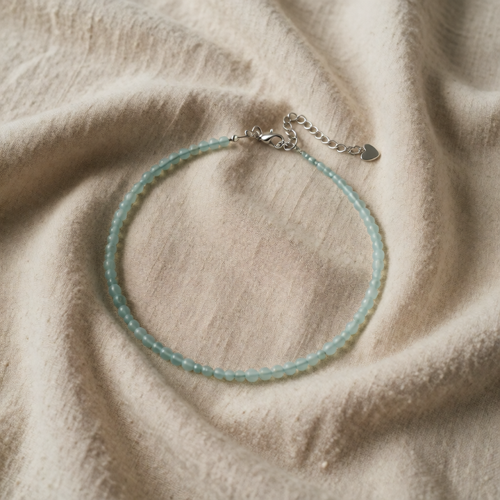 Amazonite Beaded Necklace Treasa with Heart Charm