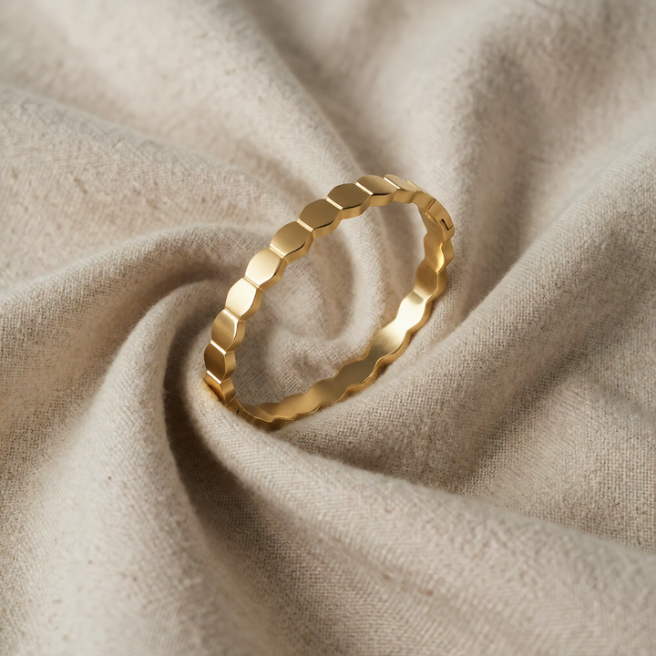Gold Honeycomb Bangle Niamh