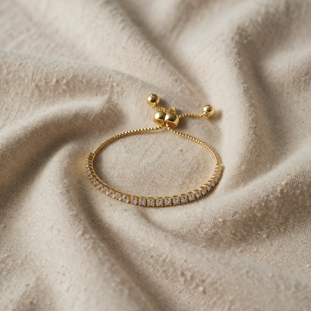 Gold Tennis Bracelet Deirdre with Zirconia