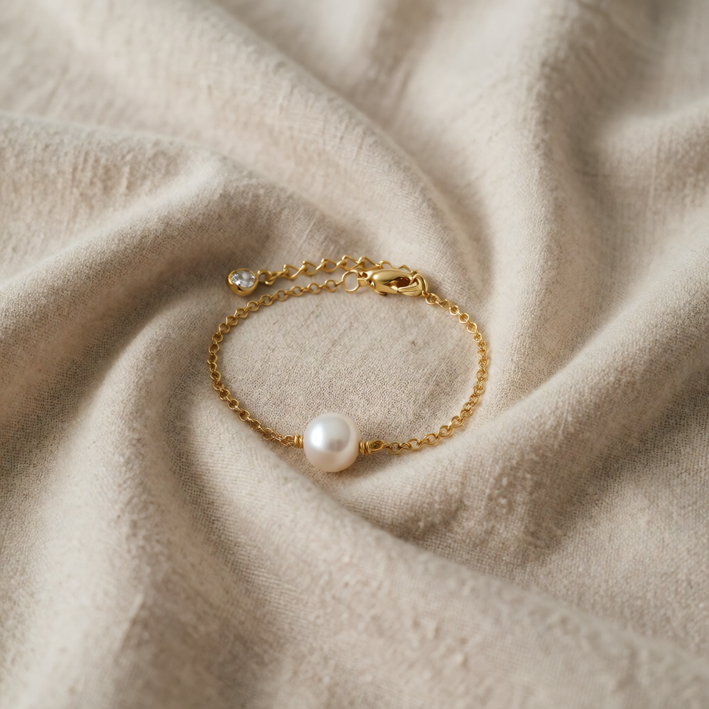 Gold Pearl Bracelet Niamh