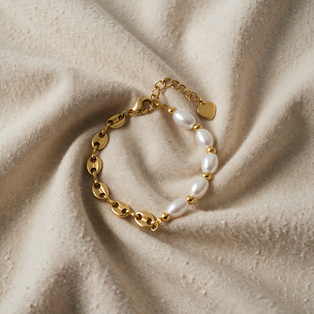 Gold Pearl Bracelet Caoimhe