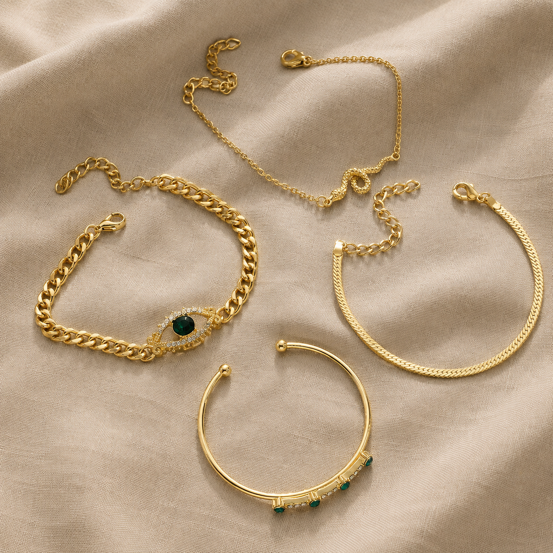 Gold Chain Bracelet Sinéad with Evil Eye