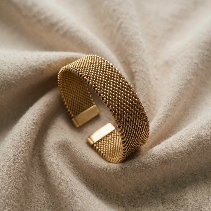 Gold Mesh Cuff Bracelet Aislinn