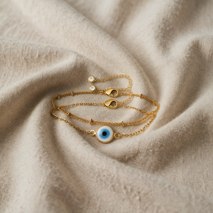 Gold Chain Bracelet Aoibhinn with Evil Eye