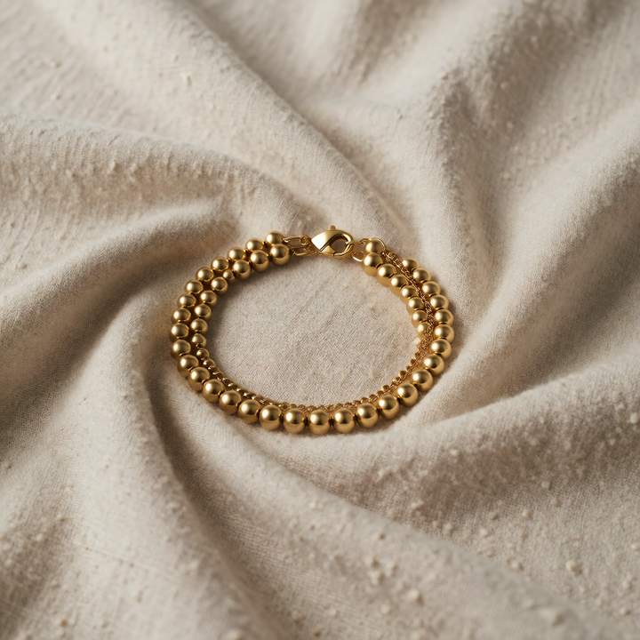 Gold Beaded Bracelet Órla