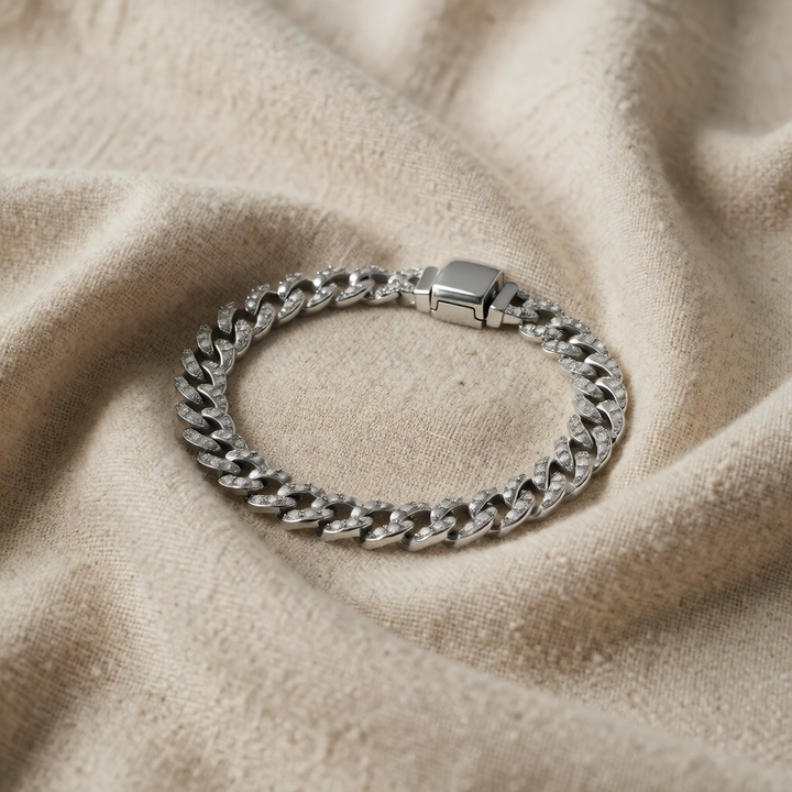 Silver Chain Bracelet Aoibhinn with Crystal Pavé